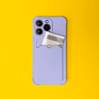 Card Armor dėklas maišelis iPhone 11 Pro Max kortelės piniginė silikoninis šarvas oro pagalvė - oranžinė