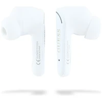 Belaidės ausinės TWS Guess Flat Classic Logo Galvanizuotos baltos spalvos