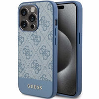 Guess 4G Stripe Collection dėklas telefonui iPhone 15 Pro - mėlynas