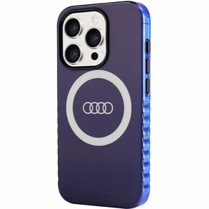 Audi IML Magnetinis dėklas su dideliu logotipu telefonui iPhone 15 Pro - mėlynas