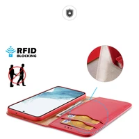 Dux Ducis Hivo dėklas Samsung Galaxy S23+ atverčiamas dėklas su pinigine ir RFID apsauga raudonas