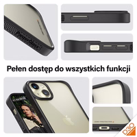 PanzerGlass ClearCase dėklas telefonui iPhone 15 Plus / 14 Plus su Karinė Lygio Sertifikatu - Skaidrus & Juodas