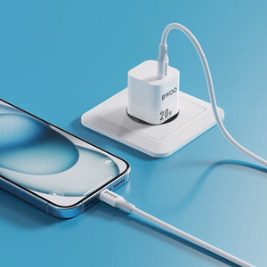 BWOO CDA155 PD sieninis įkroviklis 1x USB-C prievadas 1A 20W, baltas
