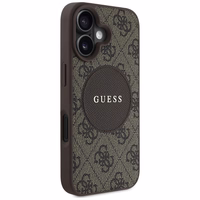 Guess 4G Circle Classic Logo Magnetinis dėklas telefonui iPhone 16 - rudas