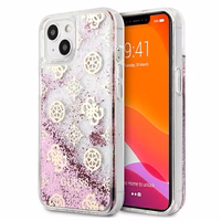 Guess GUHCP13SLGPEPI iPhone 13 mini 5.4" rožinis/rožinis kietas dėklas Peony Liquid Glitter