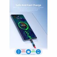 USB Kabelis Essager "Universal" (180' kampu) juodas "Type-C" 100cm (iki 3A)