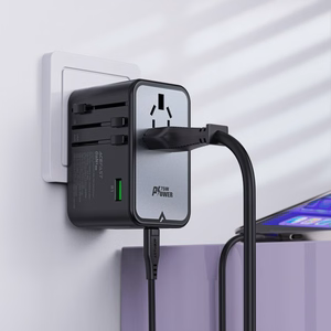 Universalus kelioninis įkroviklis Acefast Z1 75W GaN 2xUSB-A/3xUSB-C juodas
