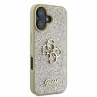 Guess Fixed Glitter Big 4G dėklas telefonui iPhone 16 Plus - auksinis