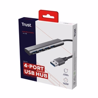 Trust Halyx USB 3.2 Gen 1 (3.1 Gen 1) Type-A 5 Mbit/ai Juoda, Pilka