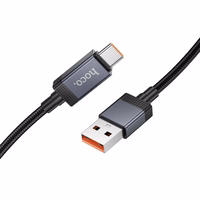 Kabelis USB A į USB C Hoco 5A su ekranu 1 m X118 juodas