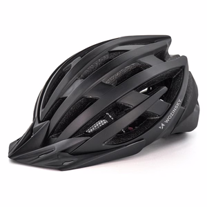 Wozinsky MTB велосипедный шлем со съемным козырьком и задним USB-фонарем L - черный