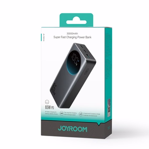 Joyroom JR-PBF05 Pro 30000mAh 65W Powerbank su Skaitmeniniu Ekranu 2x USB-C 1x USB-A - Juodas