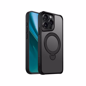 Etteri Matinis Magnetinis žiedas dėklas telefonui iPhone 15 Pro Max 6,7" juodas