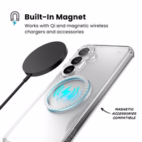 Speck Presidio Perfect-Clear Magnet - Samsung Galaxy S26+ MagSafe dėklas (Clear/Clear/sidabrinis)