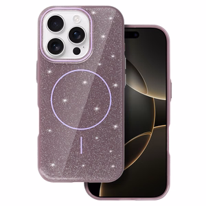 Magnetinis Itin Plonas Blizgus dėklas Iphone 13 Pro Max violetinė