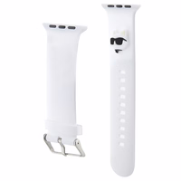 Karl Lagerfeld 3D Rubber Choupette Heads Dirželis for Apple Watch 38/40/41mm - Baltas