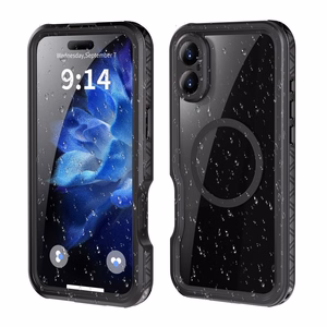 Atsparus vandeniui dėklas SHELLBOX GT suderinamas su MagSafe IPHONE 16 Plus juodas