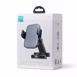 Automobilinis laikiklis Joyroom Electric Holder juodas (15W / Magsafe suderinamas) (magnetinis / lipni pagalvėlė)