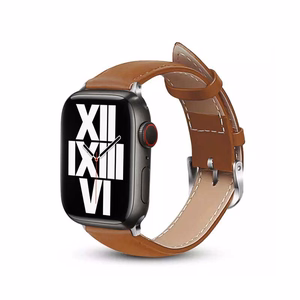 Crong Noble Band natūralios odos dirželis, skirtas Apple Watch 38 / 40 / 41 mm ir 42 mm (Series 10 / 11), mokos spalvos