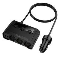 Automobilinis įkroviklis Hoco 2xUSB A + 2xUSB C+3x cigarečių uždegiklio prievadai PD QC3.0 240W Z64 juodas