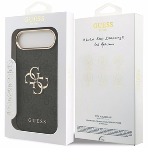 GUESS dėklas telefonui IPHONE 17 Air GUHCP17M4GMGCGR (PU dėklas su dideliu 4G klasikiniu logotipu) auksinis juodas