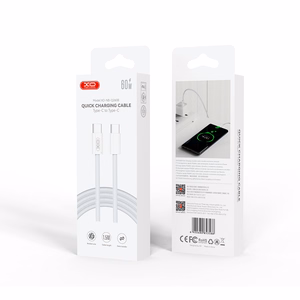 XO kabelis NB-Q260B PD USB-C - USB-C 1,5 m baltas 60 W