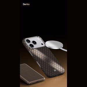 Mėlynas „Benks Magnetic Armor Air Armor Grid 600D“ kevlaro dėklas su metaliniu rėmeliu (C.K.FL.AP.BE.0072), skirtas iPhone 18 Pro / iPhone 17 Pro