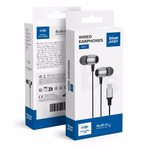 Laidinės ausinės USB-C (DAC) Blue Star M09C 1,2 m juodos