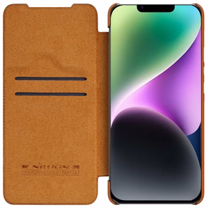 Dėklas Nillkin Qin Pro Leather Apple iPhone 14 Plus rudas