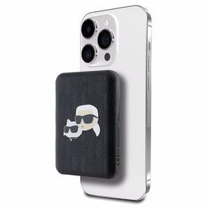Karl Lagerfeld Magnetinis indukcinis Išorinė baterija KLPB5FPGKSKCHK 16W 5000mAh juoda/juoda Karl&Choupette Head Pin