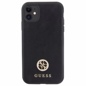 Guess Strass Metal Logo dėklas telefonui iPhone 11 / Xr 6.1" - Juodas