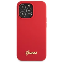 Dėklas Guess GUHCP13XLSLMGRE iPhone 13 Pro Max 6.7" raudona/bordo kietas dėklas Silikoninis Vintage Auksinis Logotipas