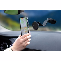 FORCELL F-GRIP MagFlex magnetinis automobilinis laikiklis priekinio stiklo ir prietaisų skydelio, suderinamas su MagSafe, juodas