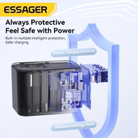Įkroviklis Essager "Travel Global 1" juodas 35W (2xPD / 3xQC3.0) (tinka EU / US / UK)