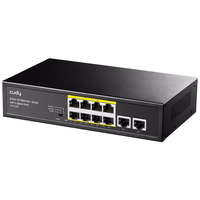 Cudy FS1010P tinklo komutatorius Fast Ethernet (10/100) Maitinimas per Eternetą (PoE) Juoda