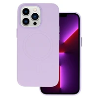 Dėklas (m) telefonui MagSafe odinis iPhone 15 Plus - violetinis