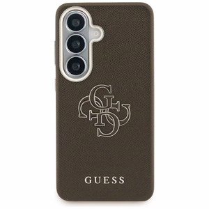 Guess dėklas Grained Big 4G Metal Logo skirtas Samsung Galaxy S26 rudas