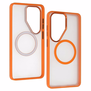 Liavec Soft Dėklas Metal Frame for Samsung Galaxy S26 Ultra oranžinis