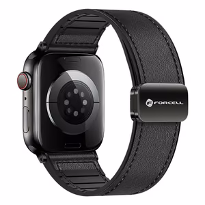 FORCELL F-DESIGN FA21 ekologiškos odos dirželis APPLE laikrodžiui 38 / 40 / 41 mm juodas