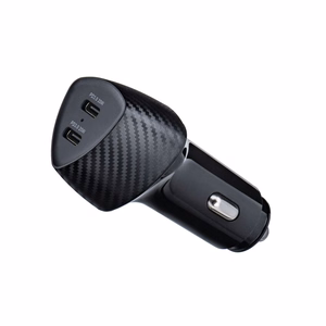 FORCELL CARBON automobilinis įkroviklis Type C 3.0 PD20W + Type C 3.0 PD20W CC50-2C juodas (Iš viso 40W)