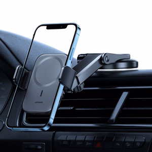 Automobilinis laikiklis Joyroom Electric Holder juodas (15W / Magsafe suderinamas) (magnetinis / lipni pagalvėlė)