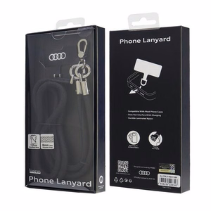 Audi universalus telefono dirželis 120cm 6mm per petį juodas AU-CBL8-R8/D1-BK