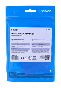 Savio CL-27B vaizdo kabelio adapteris 0,1 m HDMI A tipo (standartinis) VGA (D-Sub) Balta