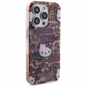 Hello Kitty IML Tags Graffiti dėklas telefonui iPhone 14 Pro Max - rožinė