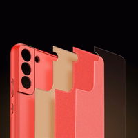 Dux Ducis Yolo elegantiškas dėklas iš ekologiškos odos Samsung Galaxy S22 + (S22 Plus) raudonas