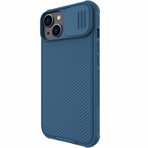 Nillkin CamShield Pro dėklas iPhone 14 Plus šarvuotas dėklas su kameros apsauga mėlynas