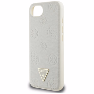 Guess Grained Hot Stamp Peony Triangle Logo Magnetinis dėklas telefonui iPhone 16e - smėlio