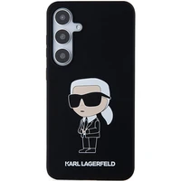 Karl Lagerfeld silikoninis Ikonik dėklas telefonui Samsung Galaxy S24 - juodas
