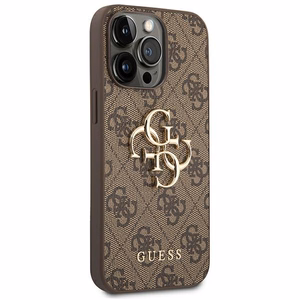 Guess 4G Big Metal Logo dėklas telefonui iPhone 14 Pro - rudas