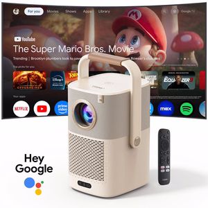 Yaber T2 Plus GTV 1080p 450 ANSI multimedijos projektorius su baterija, Google TV, JBL ir Dolby Audio, smėlio spalvos